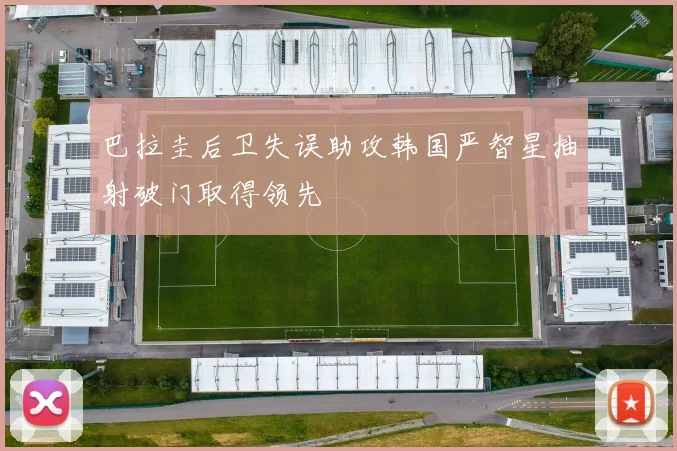 巴拉圭后卫失误助攻韩国严智星抽射破门取得领先